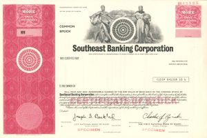 Southeast Banking Corporation - Specimen Stock Certificate